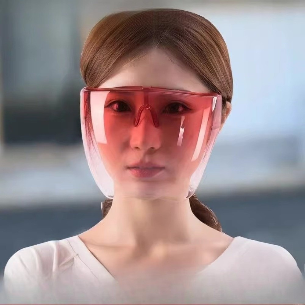 Anti Pollution Mask - หน้ากากป้องกันฝ้าแบบเต็มหน้า ป้องกันละอองน้ำ หน้ากากป้องกันใบหน้าความละเอียดสูง แว่นตาใส โปร่งแสง อุปกรณ์ทำเล็บ