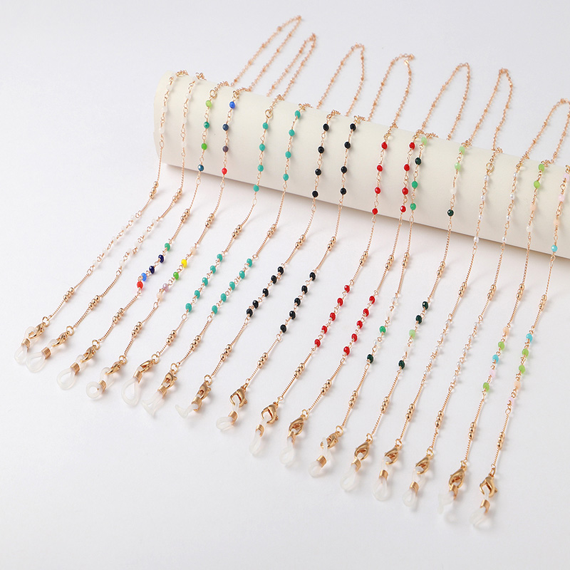 Mask Chain Holder - เชือกคล้องคอแก้วรูปผีเสื้อคริสตัลสีสันสดใสหน้ากากกันลื่นจี้หินธรรมชาติแบบเรียบง่ายขาตั้งสายคล้องมือแฟชั่นกันลื่นบล็อกความรักแบบเรียบง่าย