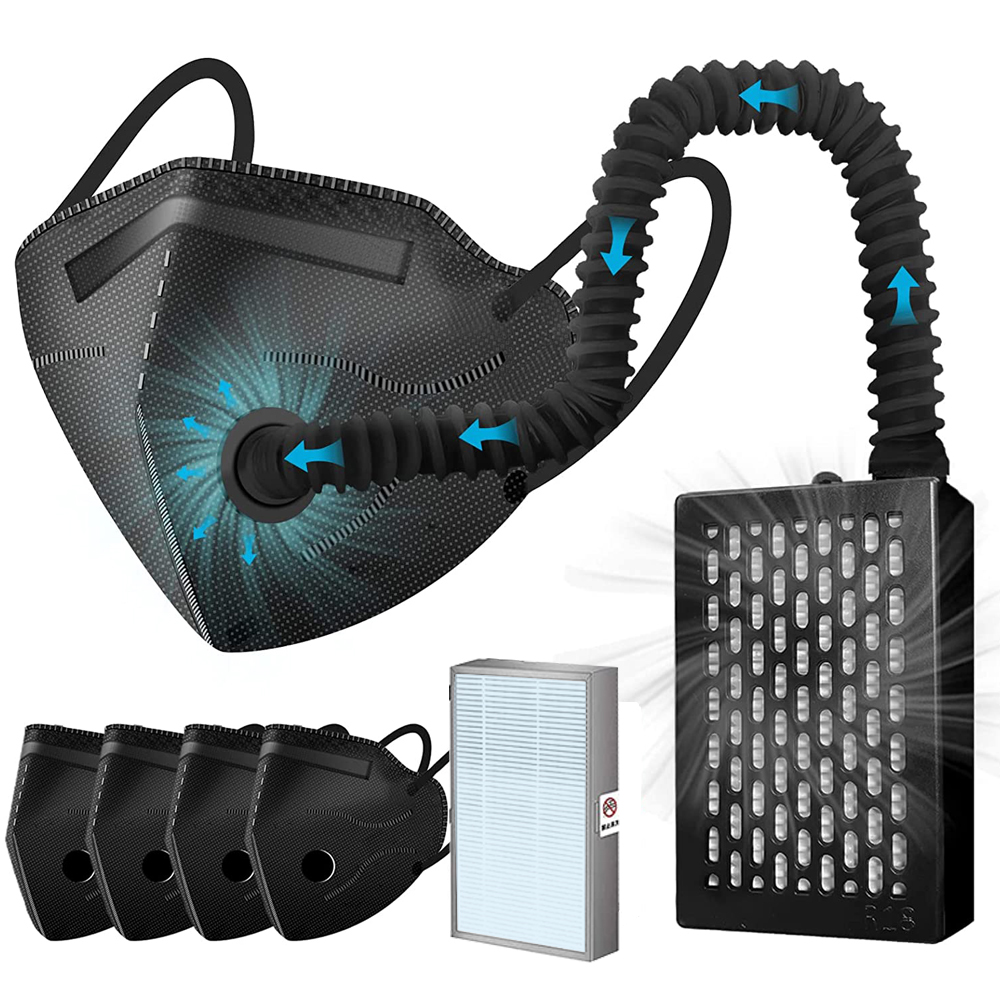 Kn95 Respirator Mask - หน้ากากไฟฟ้า KN95 พร้อมพัดลม - เครื่องช่วยหายใจแบบฟอกอากาศ ตัวกรองแบบถอดเปลี่ยนได้