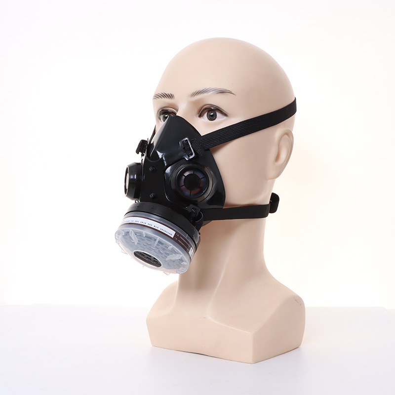Dust Mask Construction - ใหม่ครึ่งหน้าสีดําหน้ากากป้องกันแก๊สพิษยางธรรมชาติทํางานหน้ากากความปลอดภัยสําหรับขัดเชื่อม Pesticide Spraying Breath