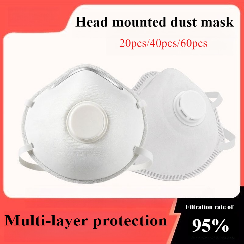 Kn95 Respirator Mask - หน้ากากกันฝุ่นแบบมีวาล์ว 20 ชิ้น/40 ชิ้น/60 ชิ้น ป้องกันกลิ่นไม่พึงประสงค์