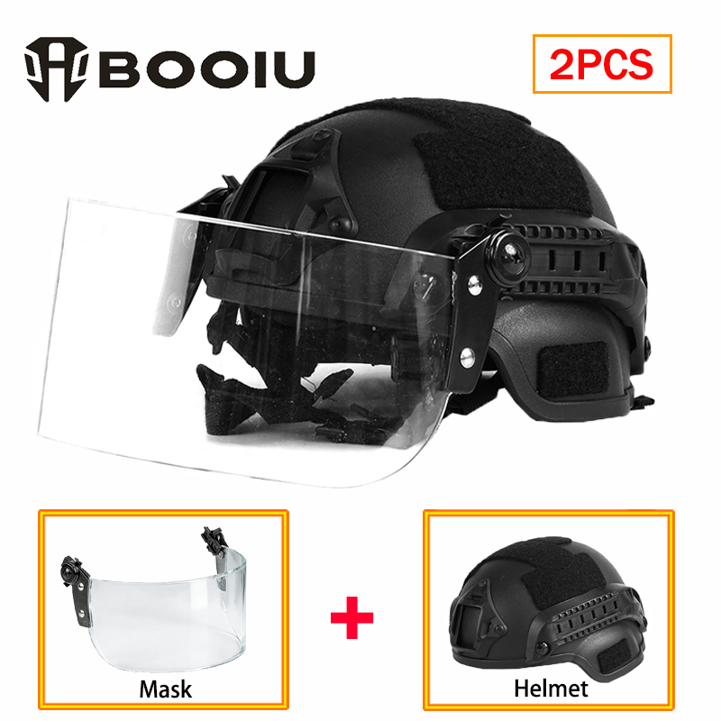 Kids Face Mask - BOOIU ชุดหน้ากากยุทธวิธีแบบใหม่สำหรับเด็ก MICH2000 Airsoft Fast MH
