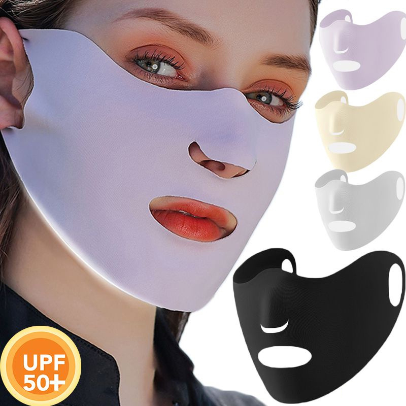 Sports Mask Breathable - ผ้าไหมน้ําแข็งครีมกันแดดหน้ากากหญิงระบายอากาศบางส่วนแขวนหูประเภทกีฬาม่านบังแดด