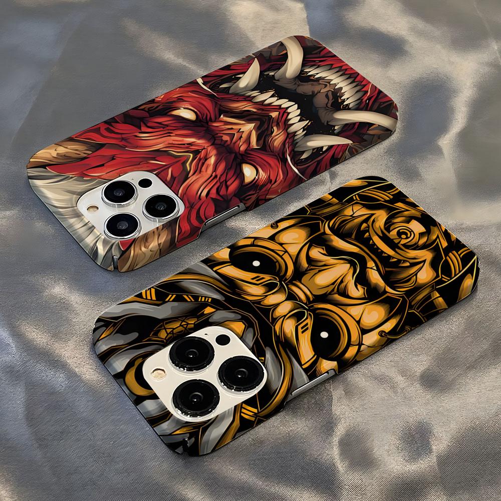 Mask Case Hard Shell - เคสโทรศัพท์ลายหน้ากากซามูไรญี่ปุ่น ออนิ สำหรับ iPhone 16 17