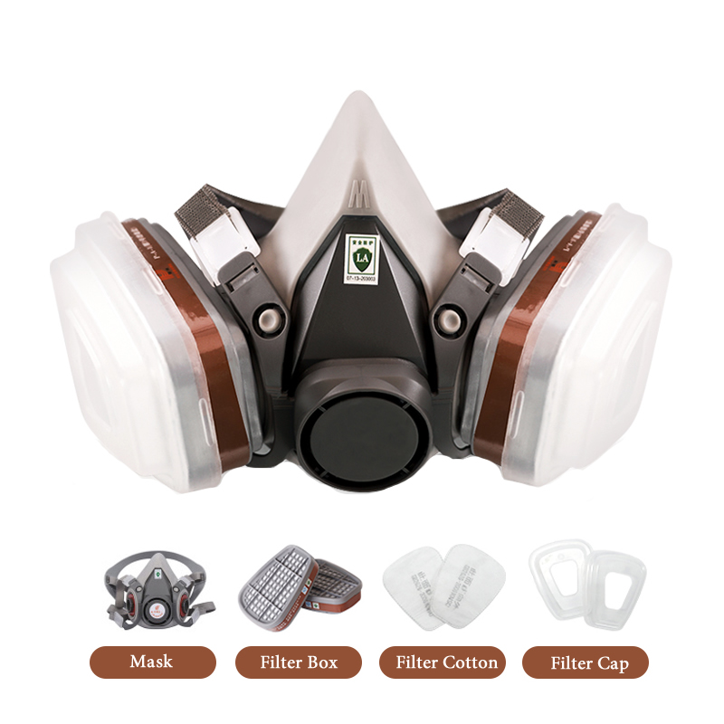 Face Mask Storage Box - ครึ่งหน้า6200แก๊ส Mask เคมีหน้ากาก Dual กล่องกรองอินทรีย์ไอระเหยสำหรับจิตรกรรมพ่นขัดทำงานป้องกัน