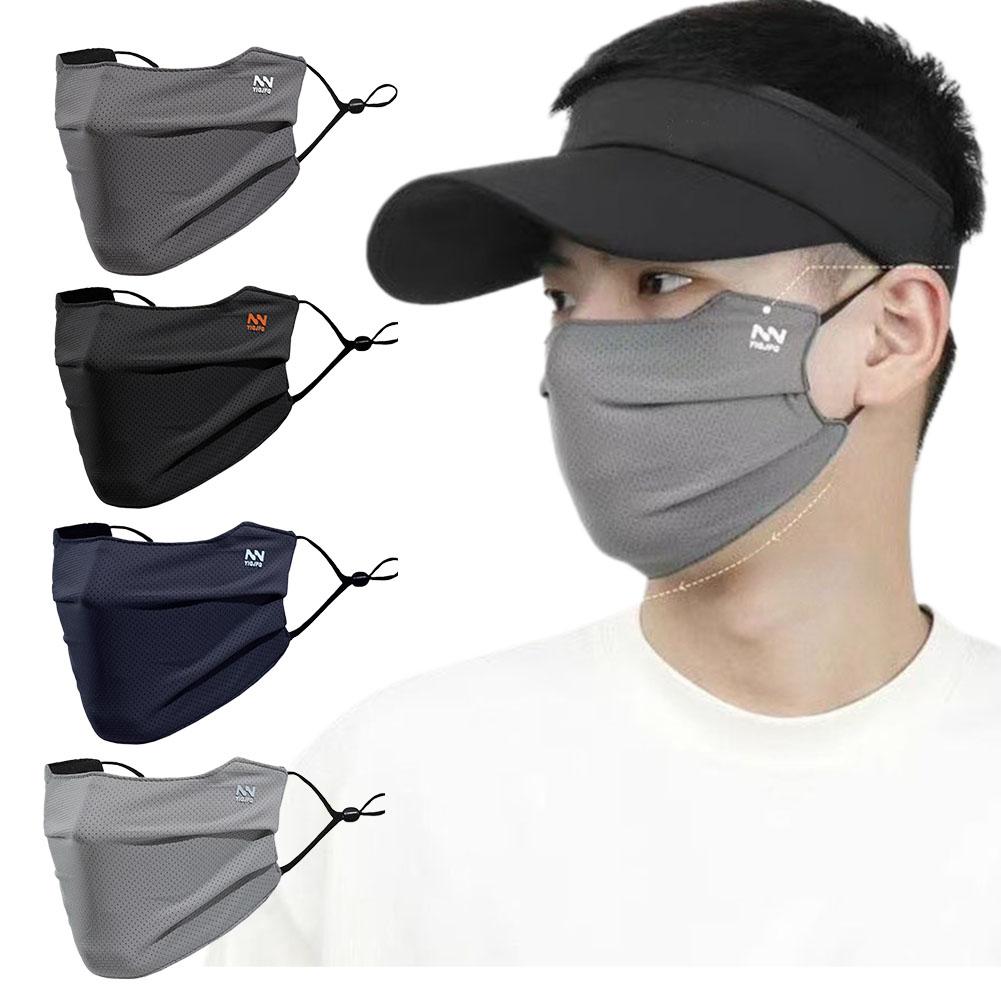 Sports Mask Breathable - หน้ากากป้องกันแสงแดดแบบตาข่ายระบายอากาศ UPF 50+ ป้องกันรังสียูวี ผ้าคลุมคอเย็นสบายสำหรับเล่นกีฬากลางแจ้ง สำหรับผู้ชายและผู้หญิง