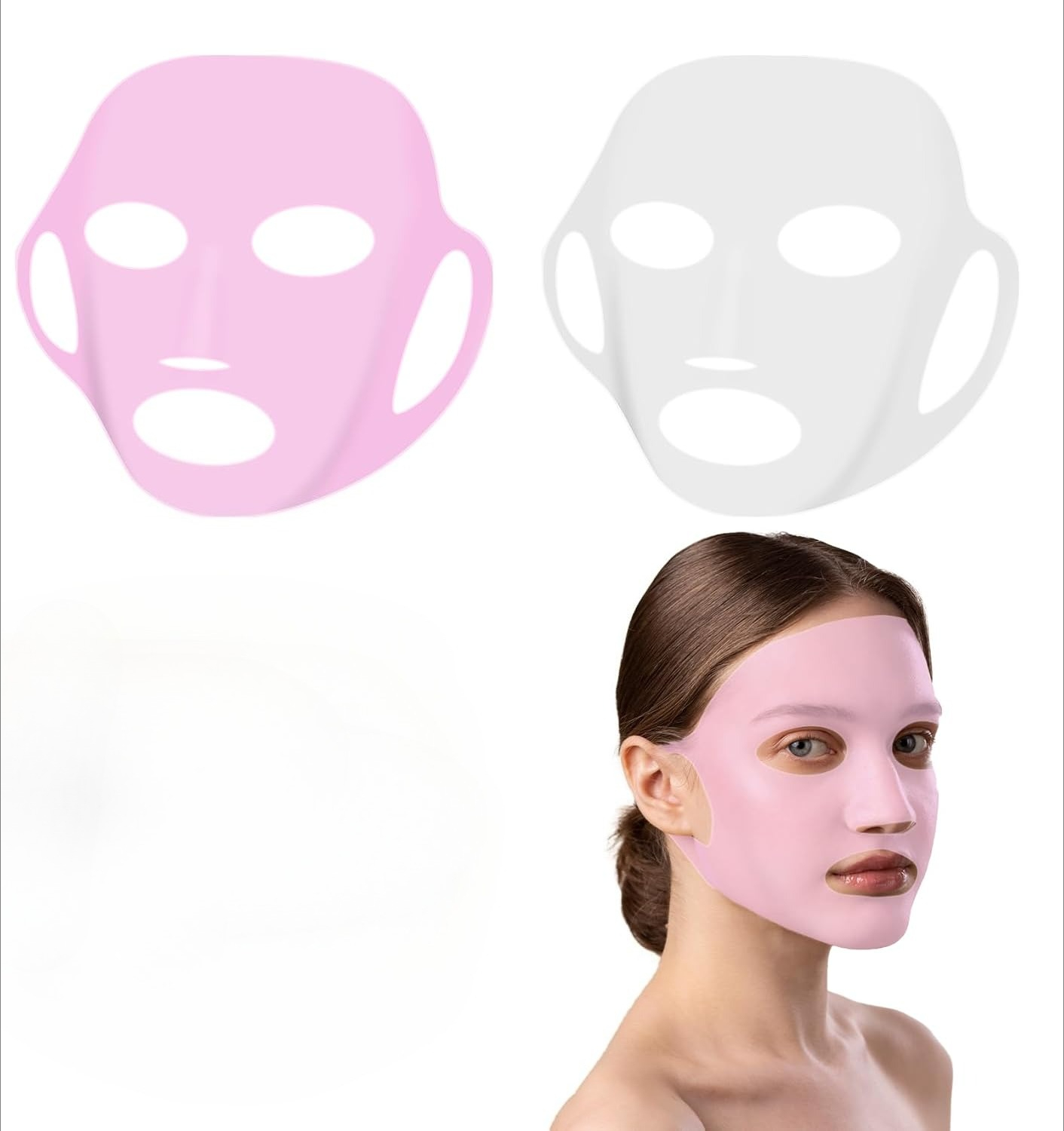 Silicone Mask Bracket - ที่ยึดหน้ากากซิลิโคนแบบใช้ซ้ำได้ สำหรับมาส์กแผ่น ช่วยล็อคความชื้น ป้องกันการระเหย ผลิตภัณฑ์ดูแลผิว เครื่องมือความงาม