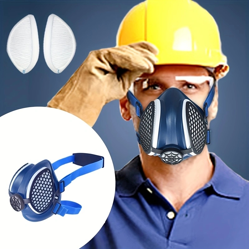 Kn95 Respirator Mask - เครื่องช่วยหายใจแบบครึ่งหน้ากากซิลิโคนพร้อมตัวกรองแบบถอดเปลี่ยนได้และนํากลับมาใช้ใหม่ได้ รวมสําหรับการทาสีฝุ่นทํางานหน้ากากป้องกันใบหน้าที่ปลอดภัยยิ่งขึ้น