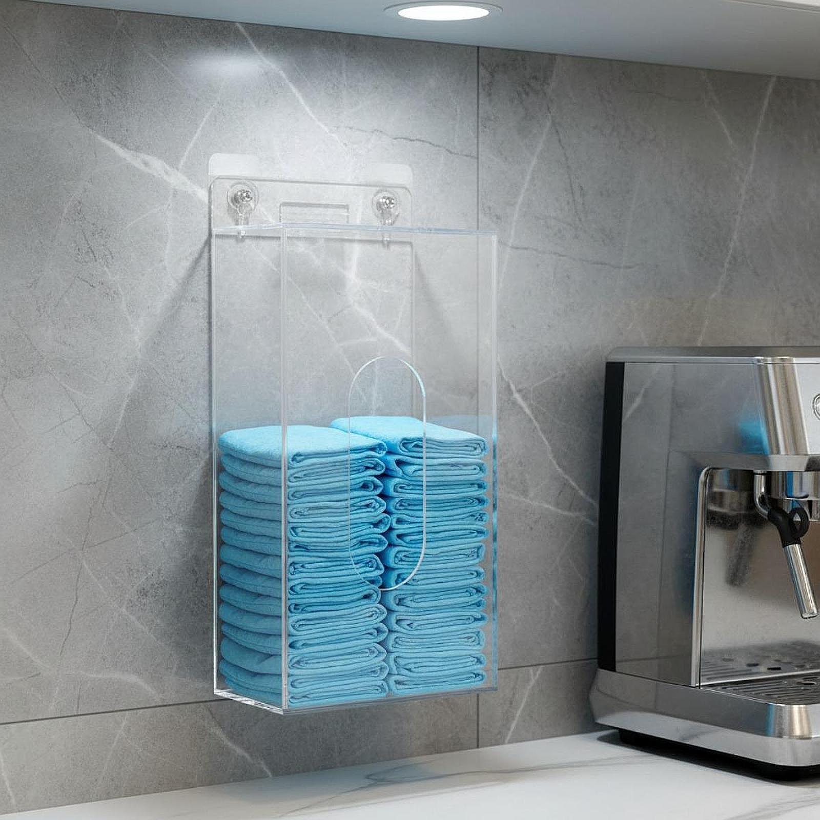 Face Mask Storage Box - ที่เก็บถุงมืออะคริลิคแบบประหยัดพื้นที่ กล่องเก็บของติดผนังสำหรับถุงมือแบบใช้แล้วทิ้งและหน้ากากอนามัย