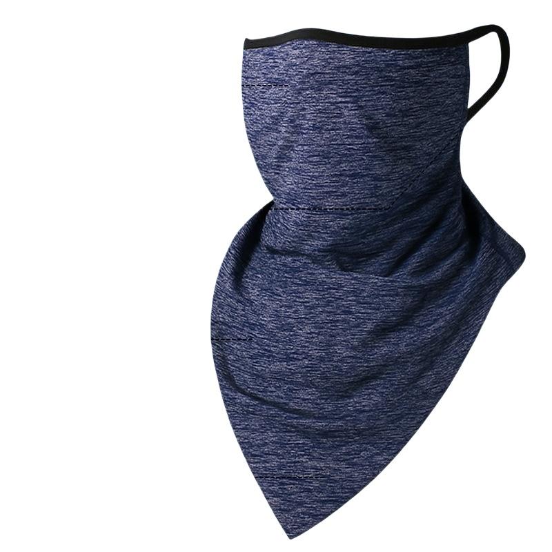 Sports Mask Breathable - หน้ากากคลุมหน้าผ้าไหมน้ำแข็ง*ผ้าพันคอแบบคล้องหูสำหรับผู้ชาย ป้องกันรังสียูวี ระบายอากาศได้ดี สำหรับปั่นจักรยาน/ขี่มอเตอร์ไซค์ ผ้าพันคอคลุมคอสำหรับกิจกรรมกลางแจ้ง