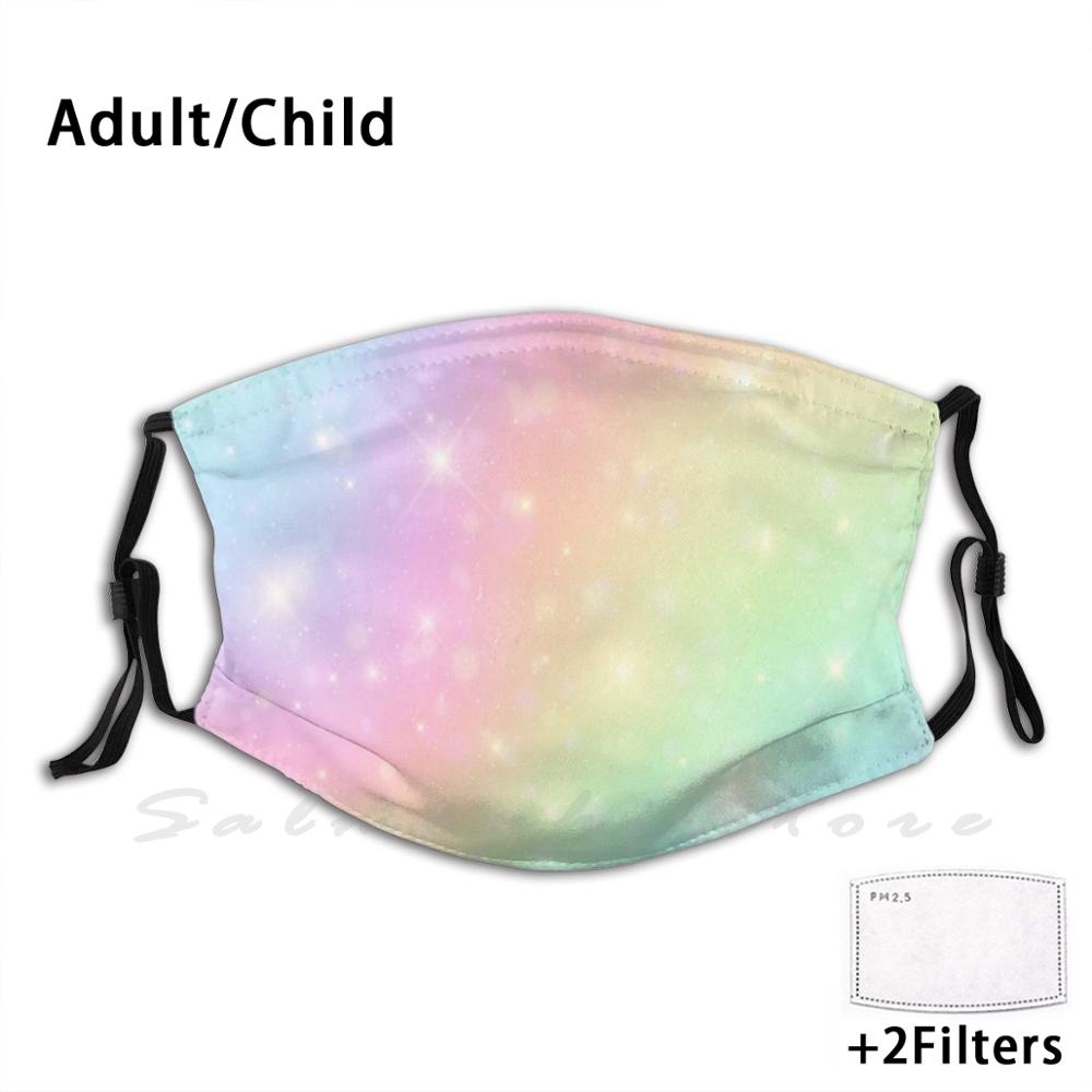 Kids Face Mask - หน้ากากยูนิคอร์นPastelท้องฟ้าRainbow Faceหน้ากากผู้ใหญ่เด็กกรองฝุ่นDiyหน้ากากยูนิคอร์นหน้ากากใบหน้าKawaiiหน้ากากใบหน้า