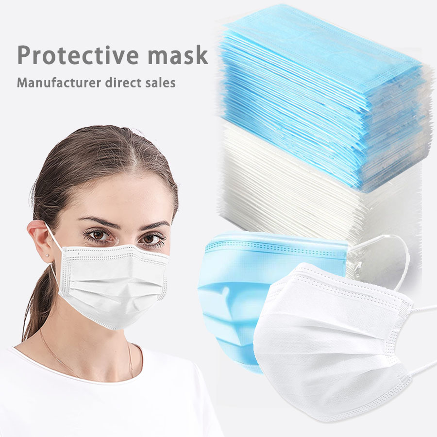 50/100Pcs Disposable Maskสําหร - Disposable Mask Blue บทวิจารณ์และราคา