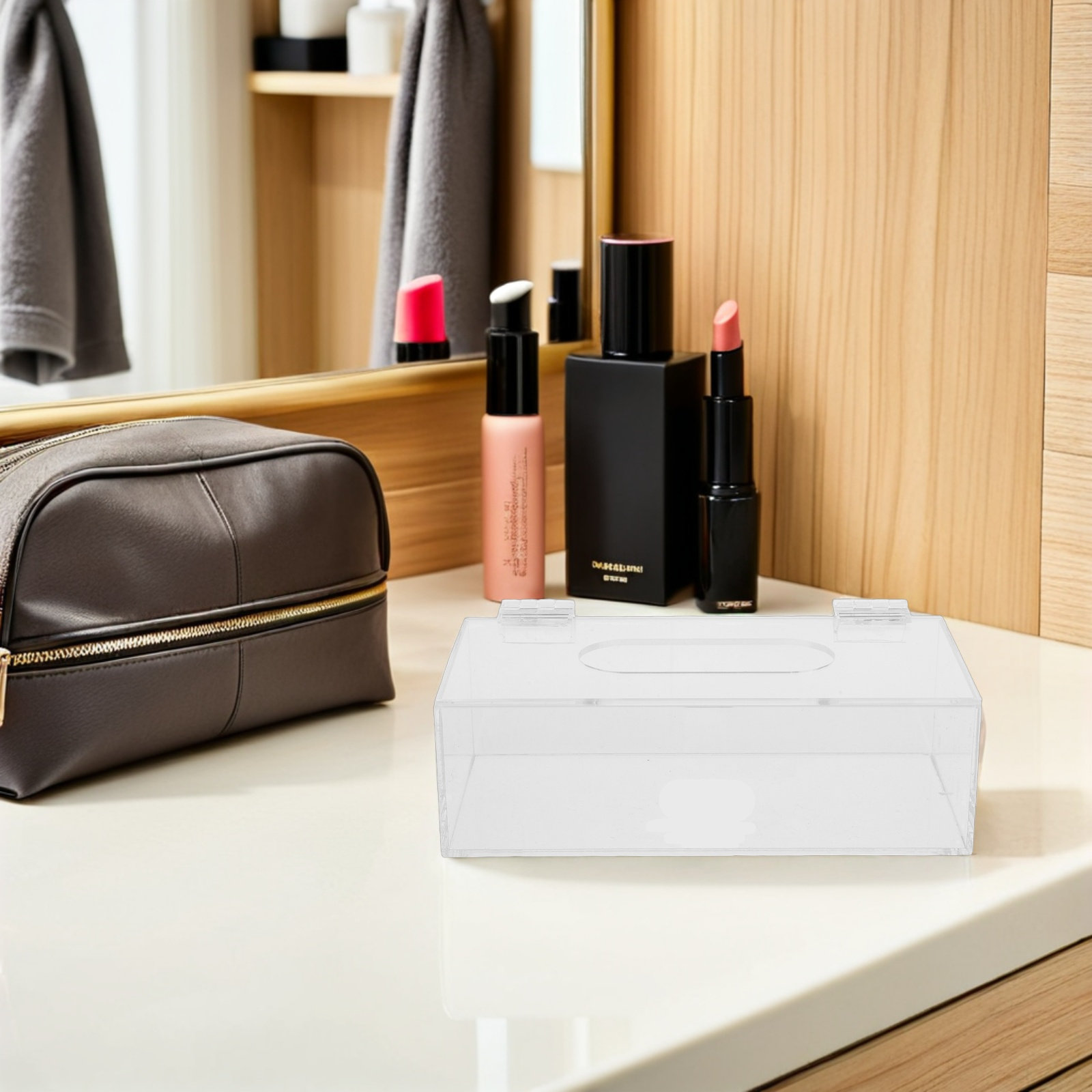 กล่องเก็บหน้ากากอะคริลิกใส ขนา - Face Mask Storage Box บทวิจารณ์และราคา