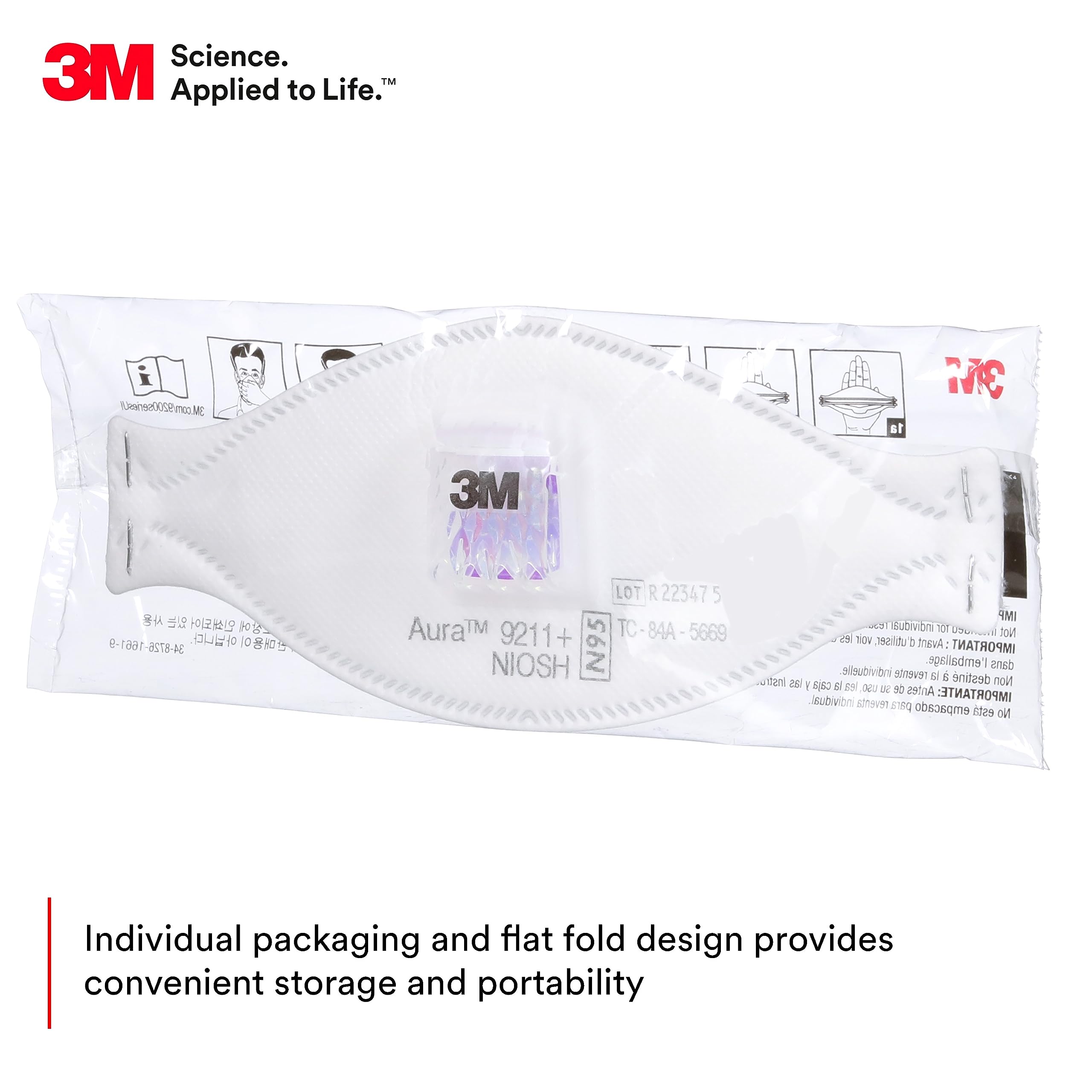 หน้ากากป้องกันฝุ่นละออง 3M Aur - Kn95 Respirator Mask บทวิจารณ์และราคา