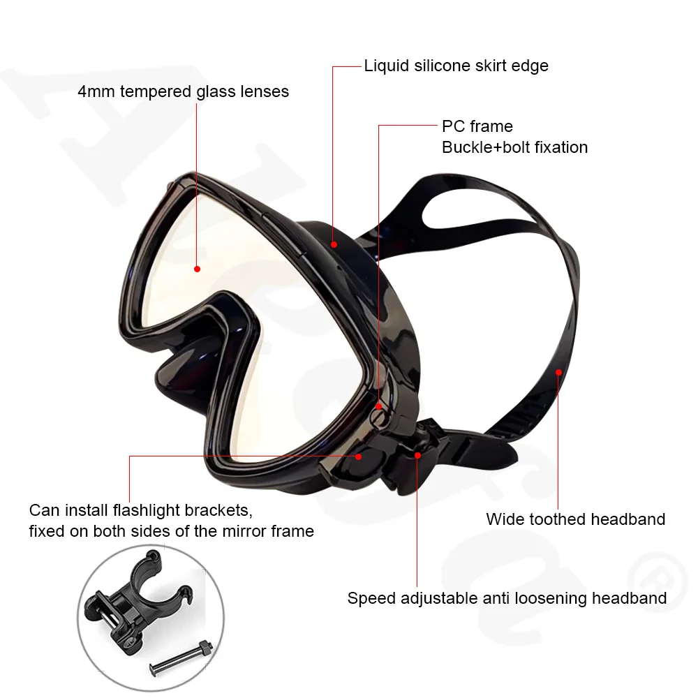 หน้ากากดำน้ำพร้อมตัวยึดไฟฉายหน - Silicone Mask Bracket บทวิจารณ์และราคา