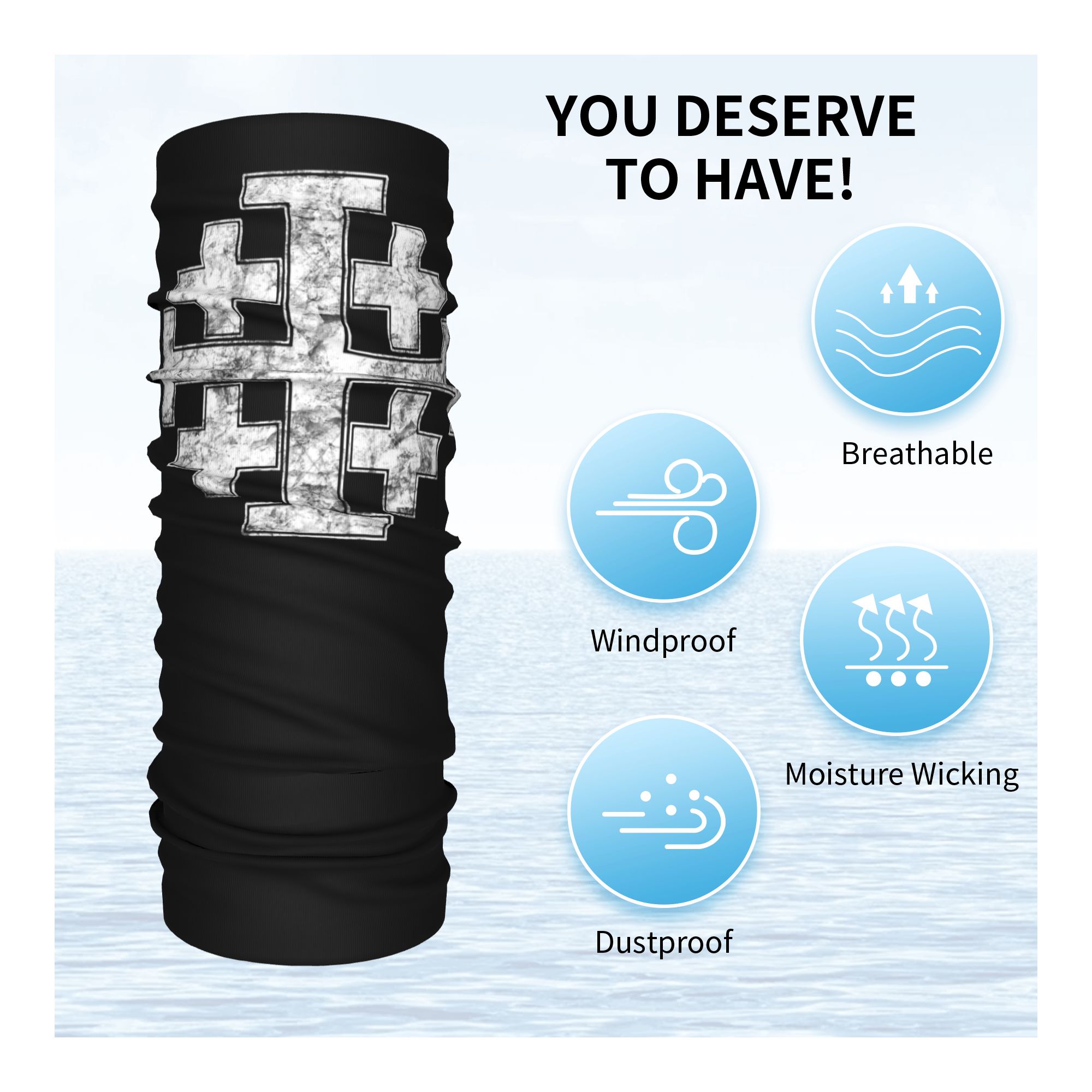 ผ้าพันคอคริสเตียนลายกางเขนอัศว - Neck Gaiter Face Cover บทวิจารณ์และราคา
